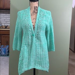 Sea foam green light cardigan -gently used